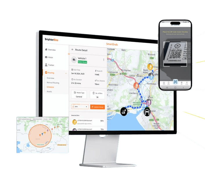 SmartEnds OS platform dashboard showing real-time container monitoring